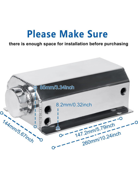 Tanque de Expansión de Refrigerante LokoCar 2L Aluminio Plateado