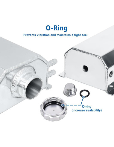 Tanque de Expansión de Refrigerante LokoCar 2L Aluminio Plateado