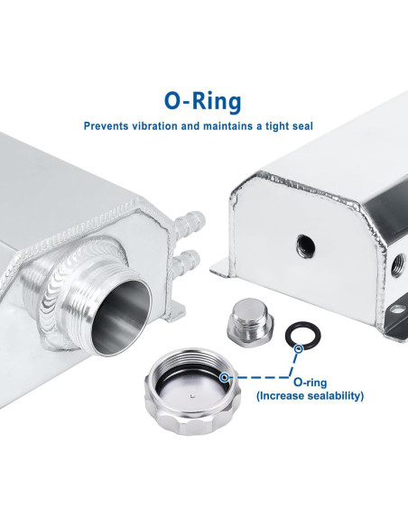 Tanque de Expansión de Refrigerante LokoCar 2L Aluminio Plateado