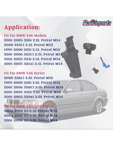 Tanque de Expansión con Tapa y Sensor BMW E46 E83 17117573781