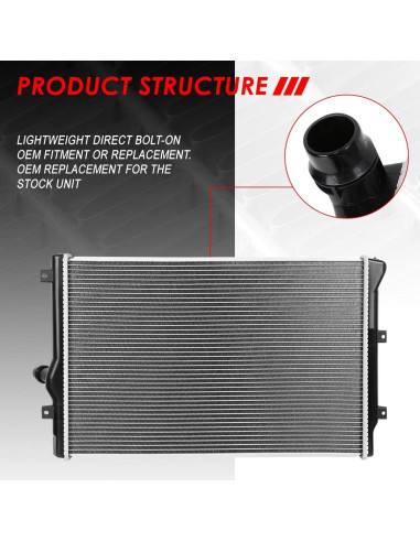 Radiador Auto Dynasty 1 Fila Aluminio para Audi A3 S3 TT