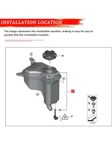 Tanque de Refrigerante YINAVAGAD 17137567462 para BMW