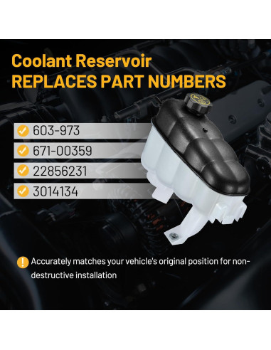 Tanque de Refrigerante SYKRSS 603-973 Compatible GMC/Chevy