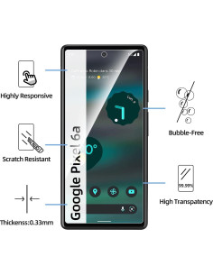 Protector de Pantalla Vidrio Templado NEW'C para Google Pixel 6a 2