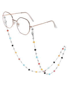 Cadena de Gafas de Acero Inoxidable con Perlas Coloridas