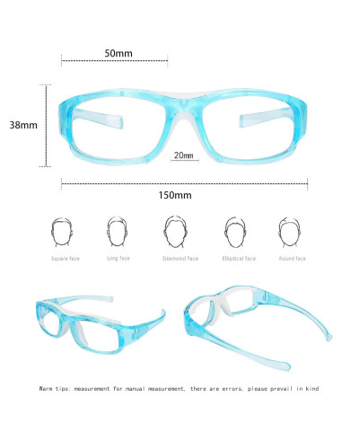 Gafas Deportivas TR90 Azul Claro con Correa Ajustable