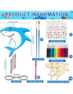 Kit de Manualidades Campanas de Viento Animales Marinos 16 Piezas gisgfim 2