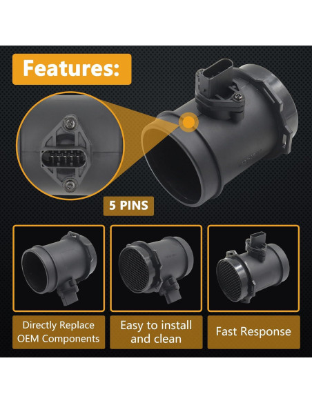 Sensor de Flujo de Aire Masivo Yezoauto HNA178 para BMW y Land Rover