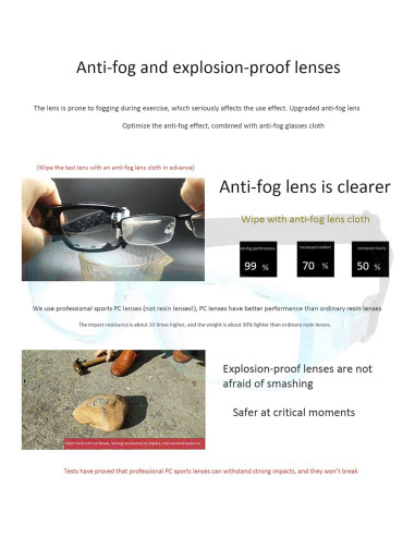 Gafas Deportivas TR90 Azul Claro con Correa Ajustable