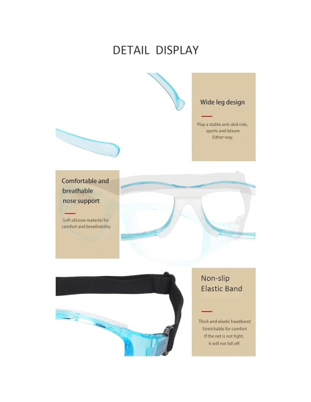 Gafas Deportivas TR90 Azul Claro con Correa Ajustable