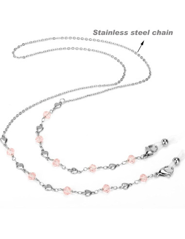 Cadena de Gafas de Acero Inoxidable Plateado 74.93 cm