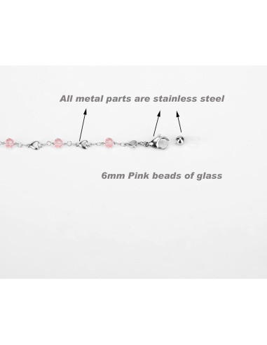 Cadena de Gafas de Acero Inoxidable Plateado 74.93 cm