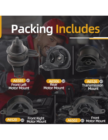Kit de Soporte de Motor y Transmisión Honda CR-V 5 Pcs