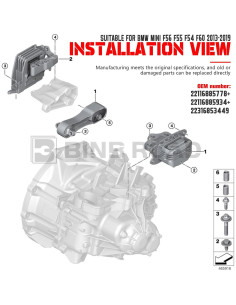 Soporte de Motor BINB ROAD 3Pcs Compatible BMW MINI 2013-2019 2