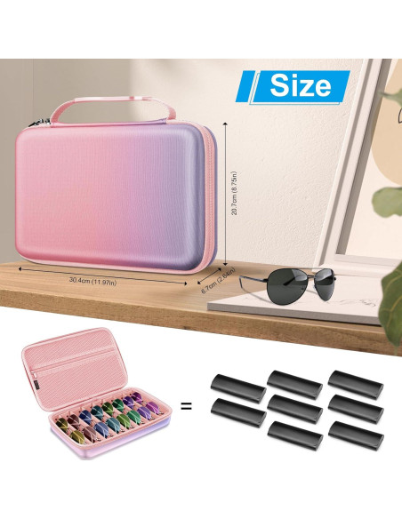 Funda de viaje para gafas Fintie 8 compartimentos EVA Ombre