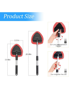 Limpiador de Parabrisas AUKEPO con Mango Extensible y 4 Paños 2