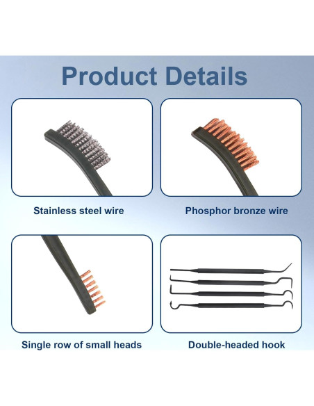 Kit de Limpieza de Carburador Yenblow - 3 Cepillos y 4 Picas