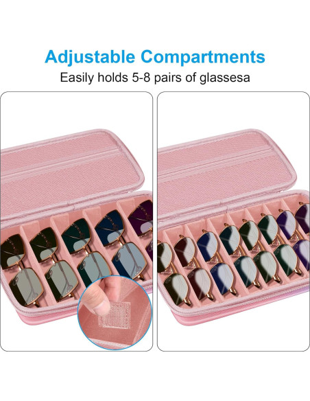 Funda de viaje para gafas Fintie 8 compartimentos EVA Ombre