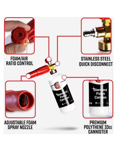 Cannon de Espuma Adam's Polishes 1L - Pulverizador para Lavado de Autos