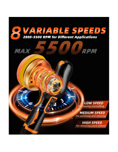 Pulidor de Coche Dowwnel 2026, 1200W, 8 Velocidades, Inalámbrico 2