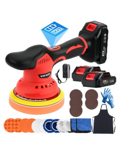 Pulidor de Coche Inalámbrico Ofeace 21V 6" 8 Velocidades 21 Accesorios