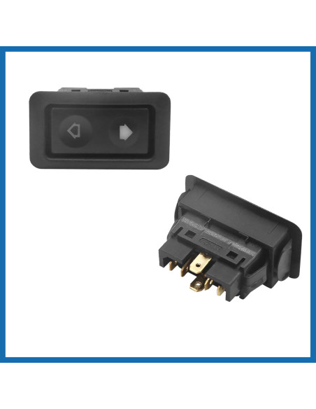 Interruptor de Ventana Eléctrica ABSOPRO 6 Pines Negro - Juego de 2