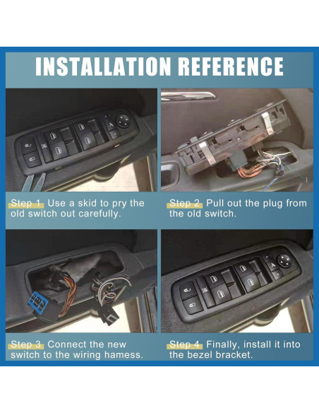 Interruptor de Ventana Eléctrica ABSOPRO 6 Pines Negro - Juego de 2