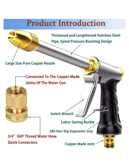Boquilla de Manguera de Jardín DGESRUNDA 100% Metal 19 mm