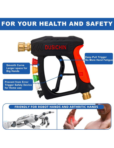 Pistola de Lavadora a Presión DUSICHIN 3000 PSI con 5 Boquillas