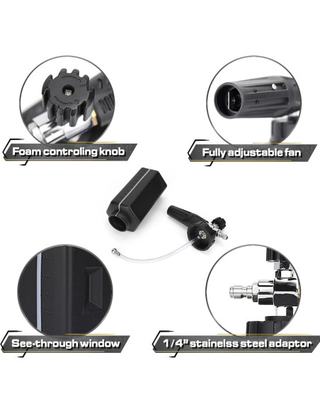 Cannon de Espuma Blackline HD 1L para Lavadoras de Presión