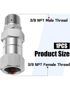 Conector Giratorio de Lavadora a Presión SynHHergyx 3/8" Inoxidable 2