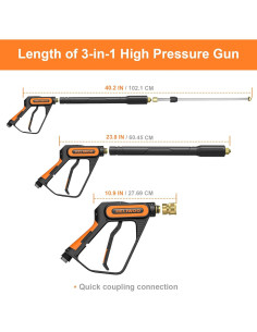 Kit de Lavadora a Presión Heliwoo 30.48 m 4500 PSI M22 2