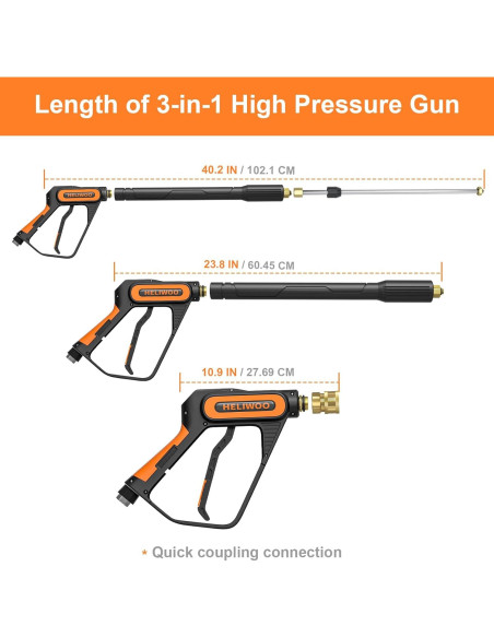 Kit de Lavadora a Presión Heliwoo 30.48 m 4500 PSI M22