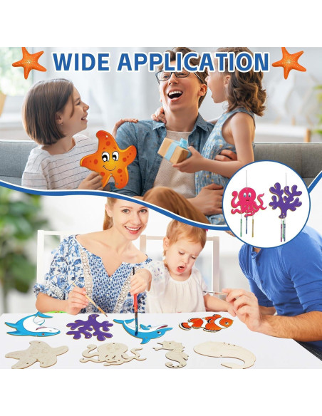 Kit de Manualidades Campanas de Viento Animales Marinos 16 Piezas gisgfim