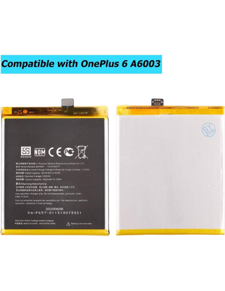 Batería de Reemplazo BLP657 OnePlus 6 A6003 A6000 3210mAh