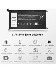 Batería de Laptop Dell WDX0R 42Wh Li-ion 11.4V 3-Celdas 2