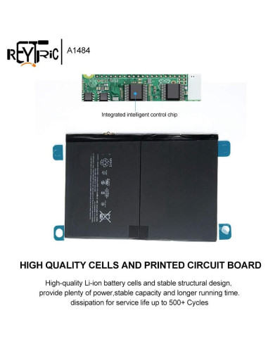 Batería de Reemplazo REYTRIC A1484 para iPad 5 y Air 3.73V 8827mAh