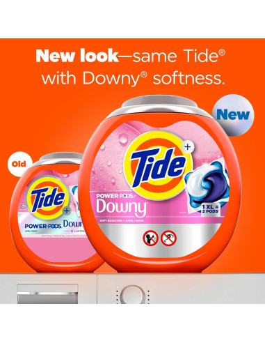 Tide Power PODs con Downy 63 Unidades - Limpieza y Suavidad