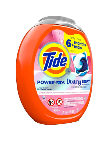 Tide Power PODs con Downy 63 Unidades - Limpieza y Suavidad