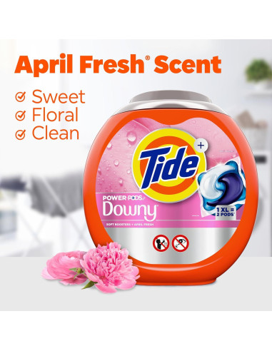 Tide Power PODs con Downy 63 Unidades - Limpieza y Suavidad