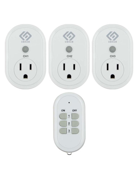 Paquete de 3 Enchufes Interiores OSKOS con Control Remoto