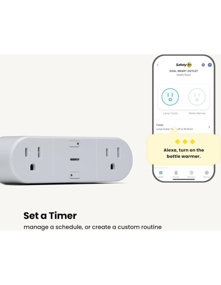 Toma de Corriente Inteligente Doble Safety 1st - Control Wi-Fi