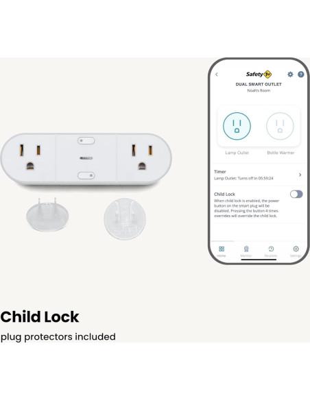 Toma de Corriente Inteligente Doble Safety 1st - Control Wi-Fi