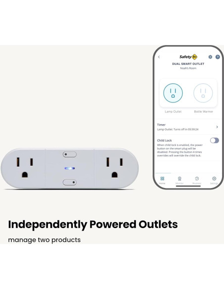 Toma de Corriente Inteligente Doble Safety 1st - Control Wi-Fi