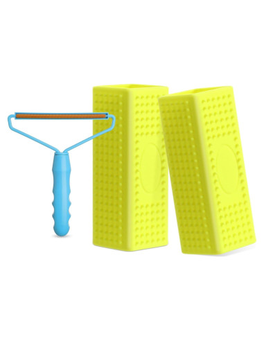 Juego Quitapelos para Mascotas Honeydak - 2 Cepillos Silicona y 1 Raspador