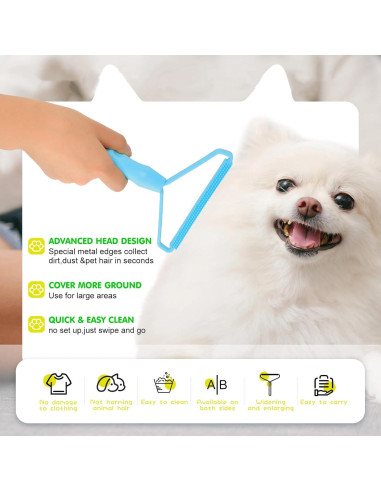 Juego Quitapelos para Mascotas Honeydak - 2 Cepillos Silicona y 1 Raspador