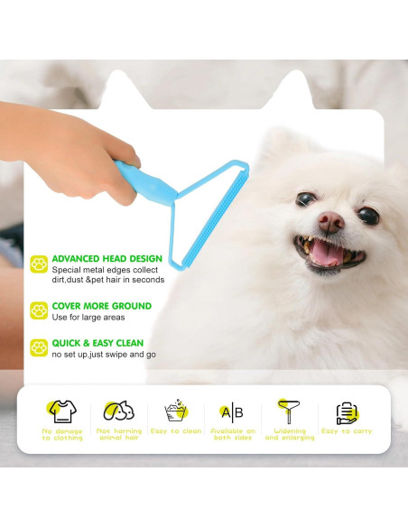 Juego Quitapelos para Mascotas Honeydak - 2 Cepillos Silicona y 1 Raspador