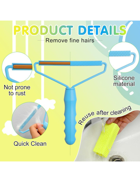 Juego Quitapelos para Mascotas Honeydak - 2 Cepillos Silicona y 1 Raspador