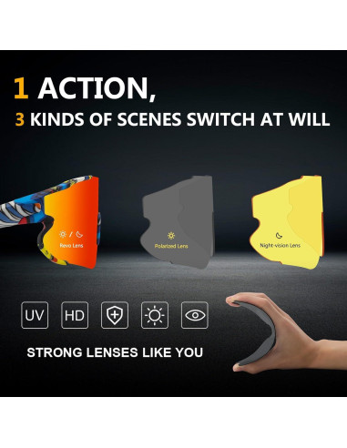 Gafas de sol OULAIQI 548 con 3 lentes intercambiables