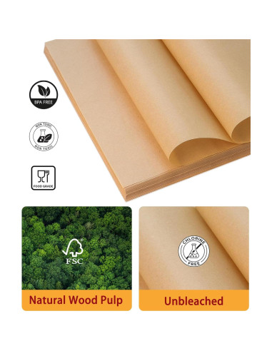 200 Hojas de Papel Pergamino Anti-adherente GENLGE 30.5x42 cm